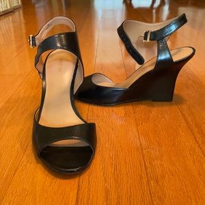 Nine West black wedge sandals